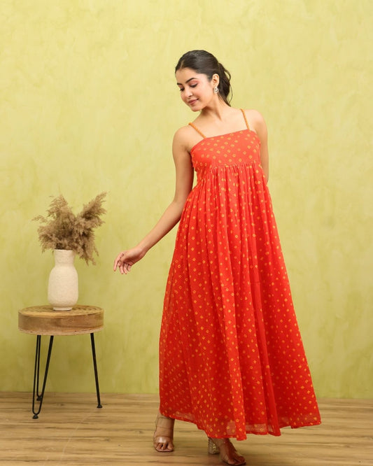 Halo - Fit & Flare Bandhani Dress