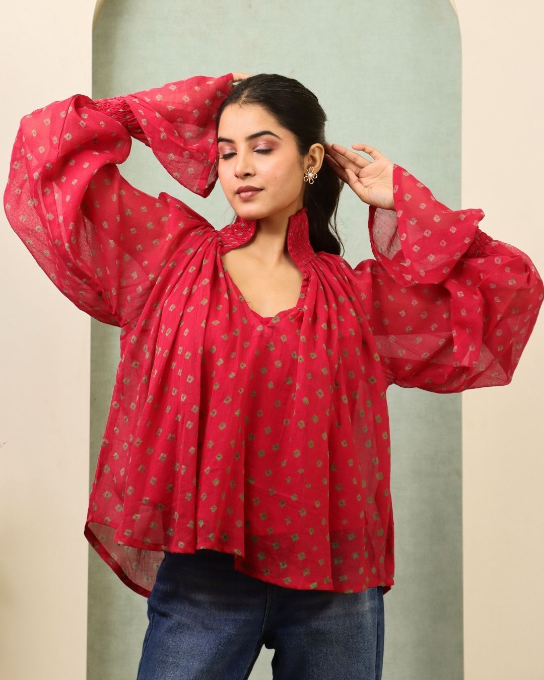 Breeze - Bandhani Blouson top