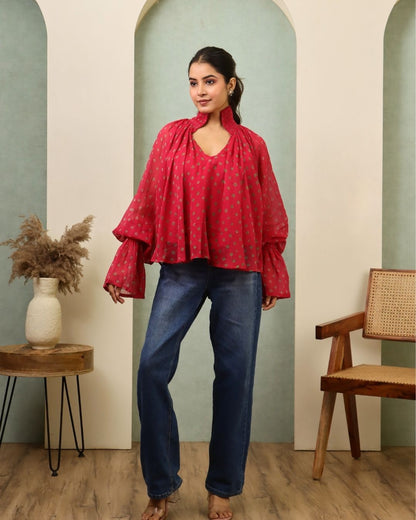 Breeze - Bandhani Blouson top