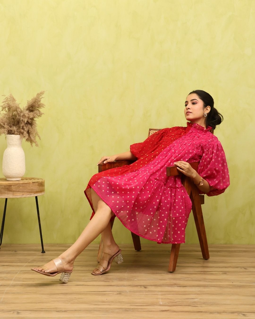 Petaline - Bandhani Relaxed-fit Short Dress