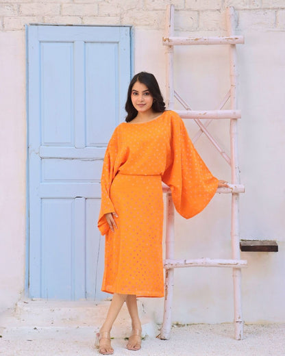 Soleil - Bandhani Kaftan Midi Dress