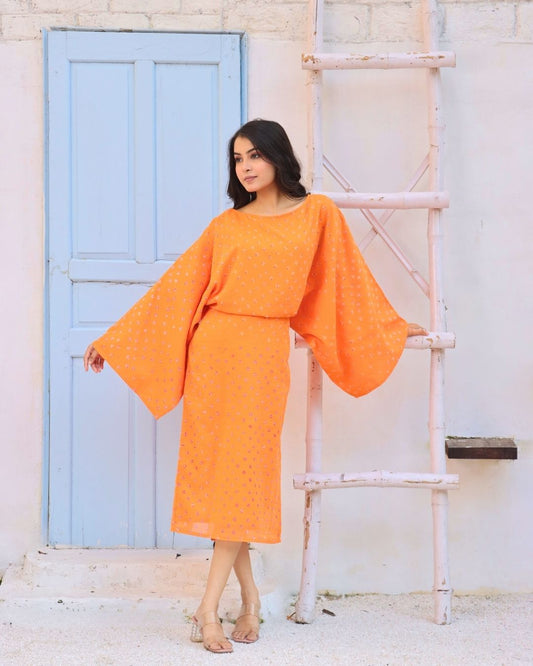 Soleil - Bandhani Kaftan Midi Dress